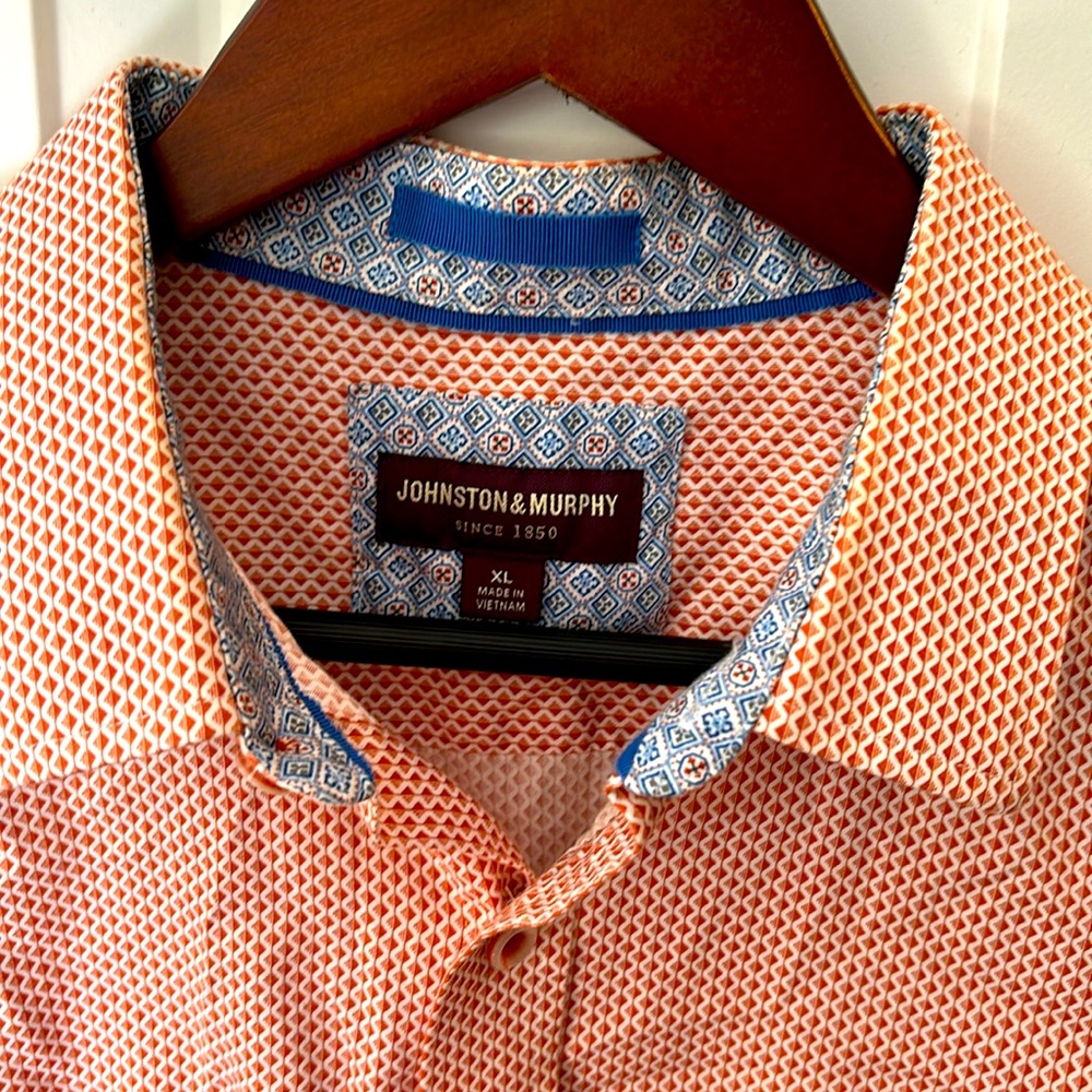 Johnston & Murphy Men’s Geometric Extreme Comfort Dress Shirt Flip Cuff XL